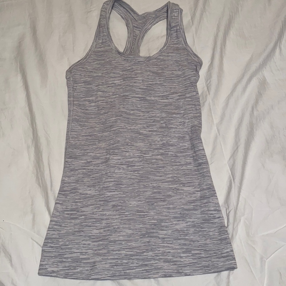 Lululemon white and grey Cool Racerback Tank Top Size 2